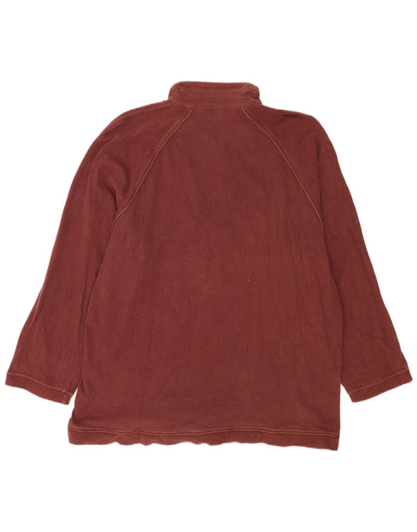 Sergio Tacchini Mens 1/4 Zip Top Long Sleeve 2XL Burgundy Cotton