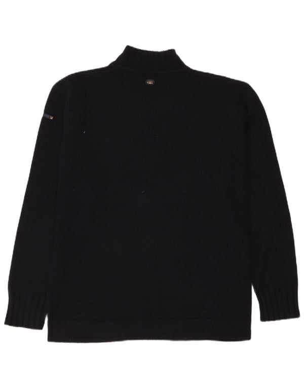 Duck And Cover Mens Graphic Turtle Neck Jumper Sweater Medium Black Acrylic