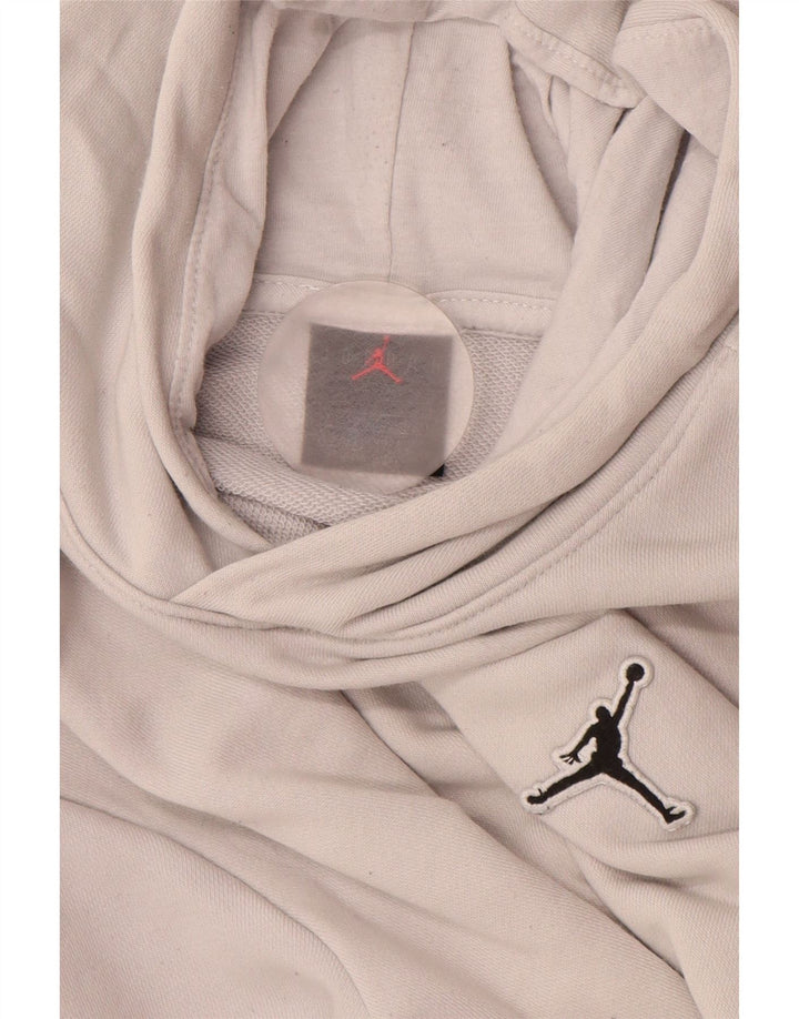 JORDAN Boys Hoodie Jumper 12-13 Years Large  Grey Cotton