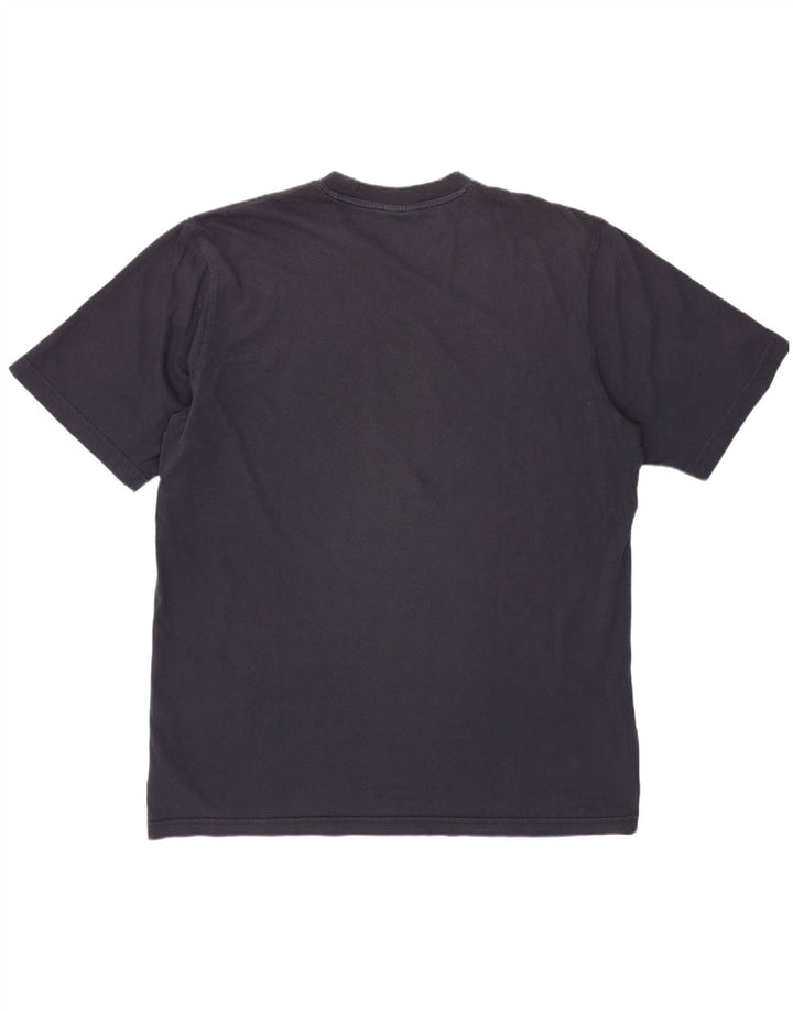 ADIDAS Mens Graphic T-Shirt Top Large Navy Blue Cotton