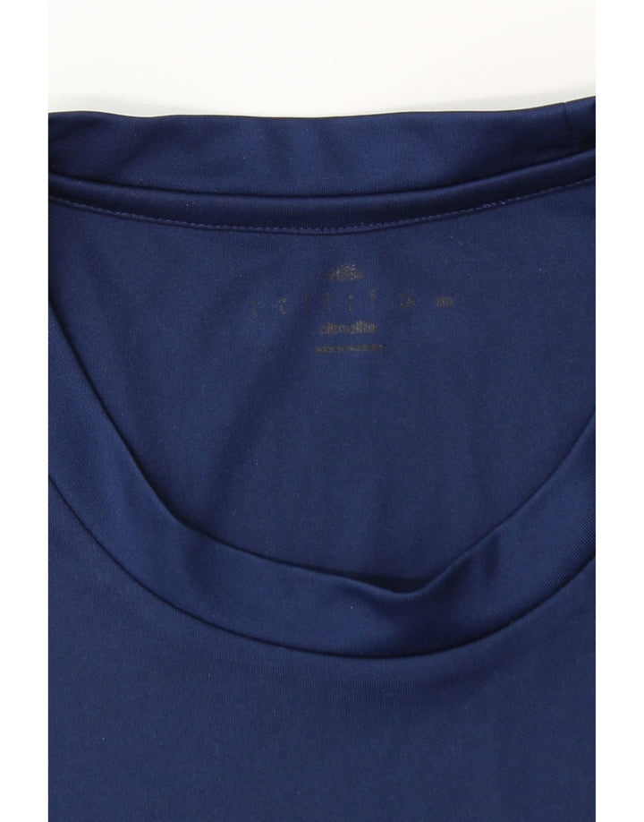 ADIDAS Mens Climalite T-Shirt Top Large Navy Blue Polyester