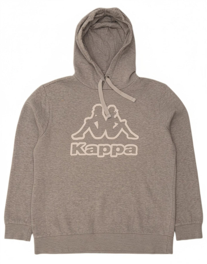KAPPA Mens Graphic Hoodie Jumper Large Grey