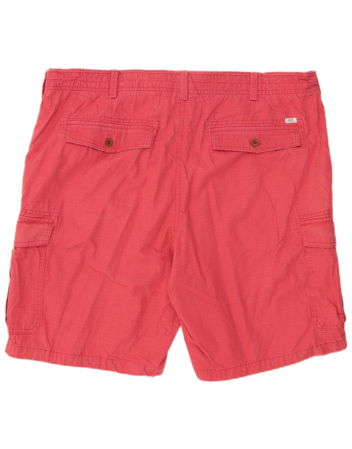 IZOD Mens Salt Water Cargo Shorts W42 2XL Pink Check Cotton