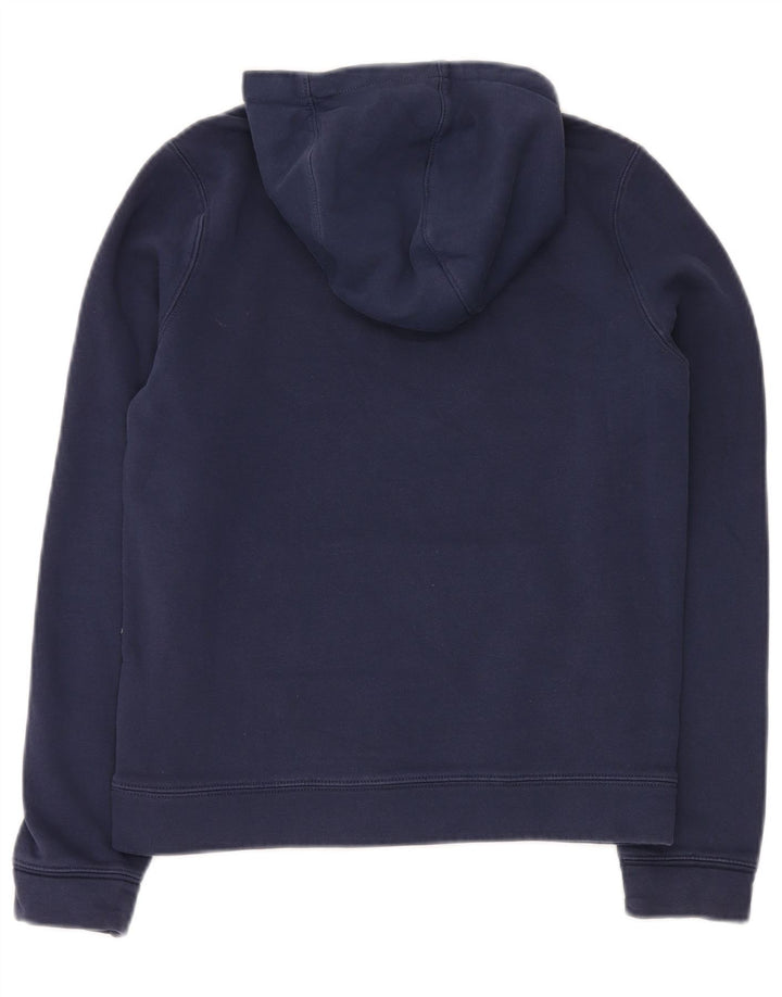 NIKE Boys Graphic Hoodie Jumper 12-13 Years Large Navy Blue Cotton