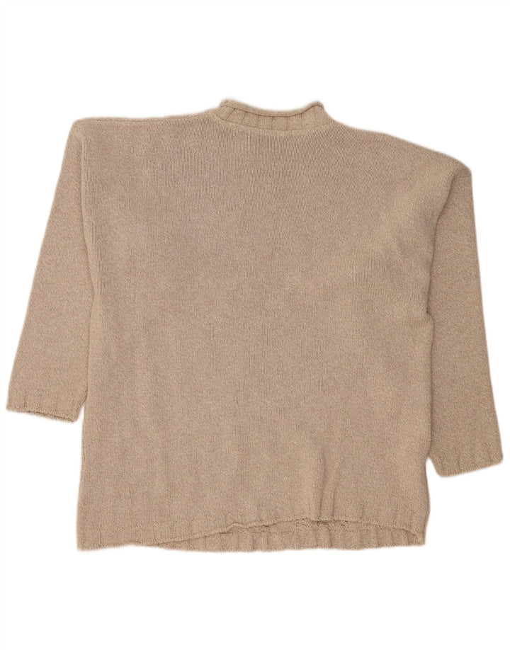 THE SWEATER SHOP Mens Turtle Neck Jumper Sweater Large Beige Cotton