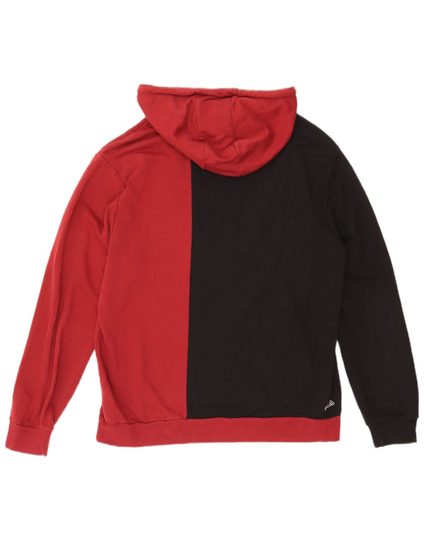 FILA Mens Graphic Hoodie Jumper XL Black Colourblock Cotton