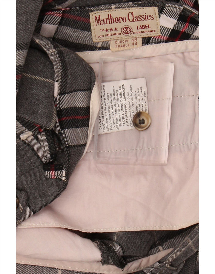 MARLBORO CLASSICS Womens Straight Casual Trousers W34 L27 Grey Check