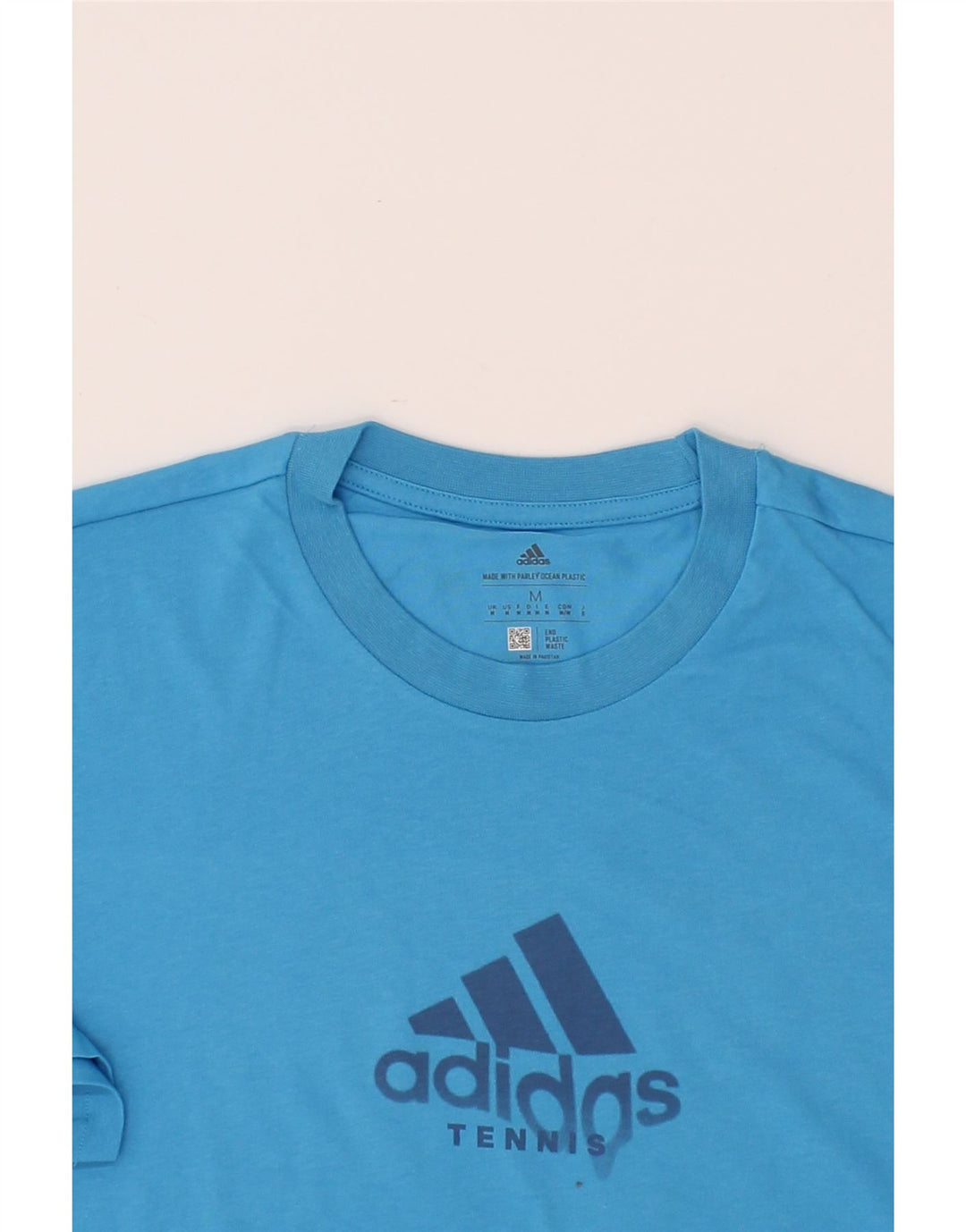 ADIDAS Mens Graphic T-Shirt Top Medium Blue Polyester Vintage Adidas and Second-Hand Adidas from Messina Hembry 