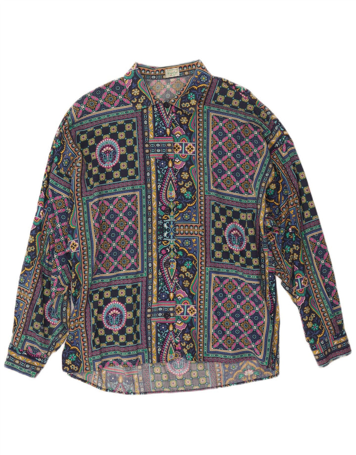 BENETTON Womens Oversized Shirt IT 44 Medium Multicoloured Patchwork