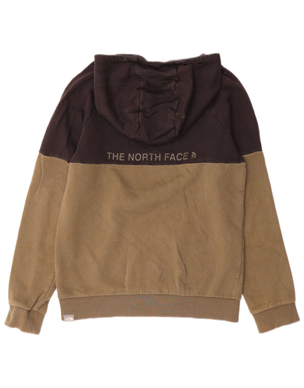 THE NORTH FACE Boys Graphic Hoodie Jumper 14-15 Years XL Khaki Colourblock
