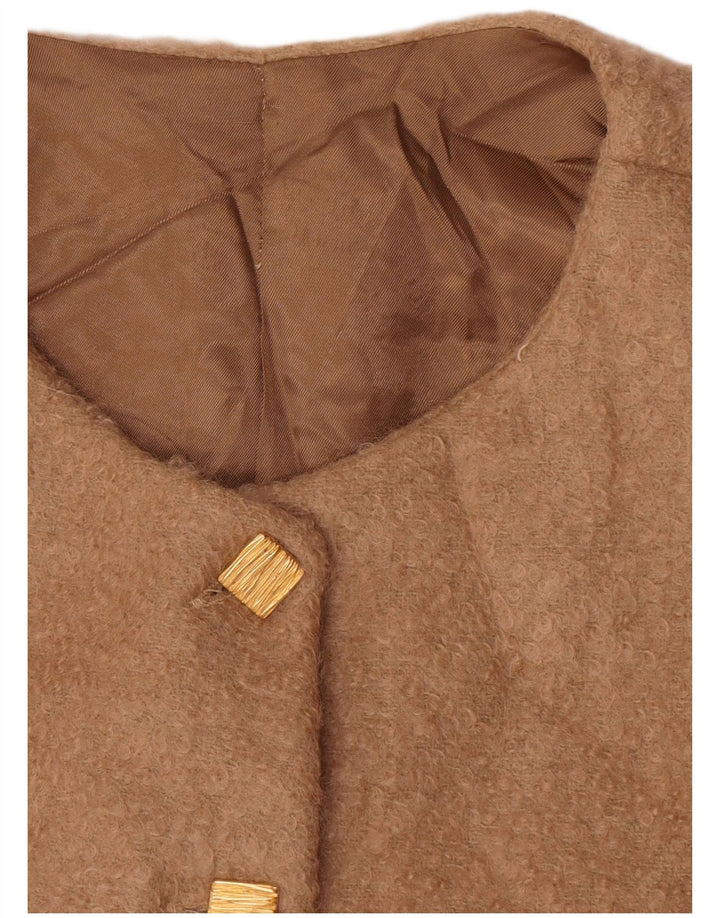 Vintage Womens 5 Button Blazer Jacket UK 14 Medium Beige