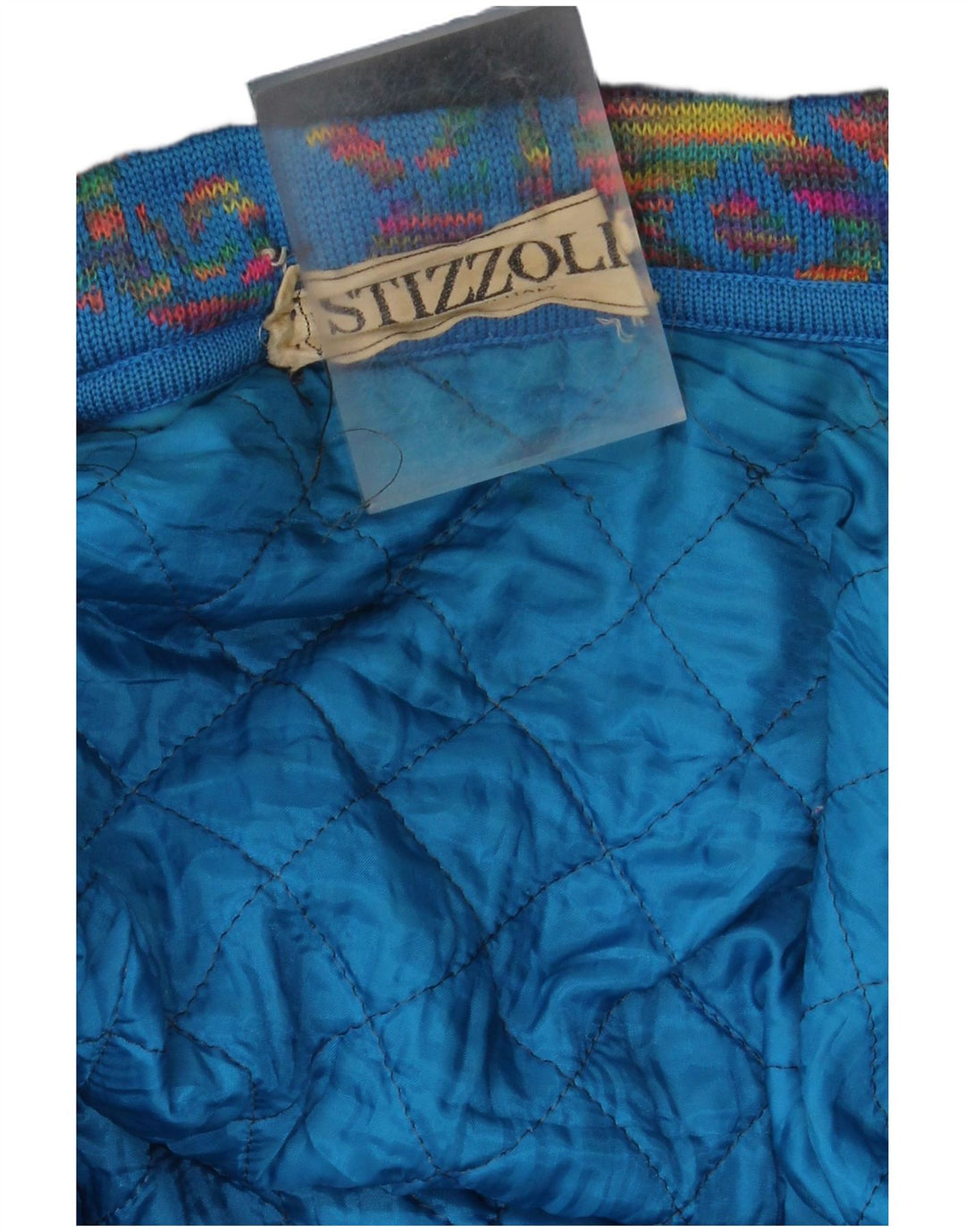 STIZZOLI Womens Knit Double Breasted Coat UK 20 2XL Blue Paisley