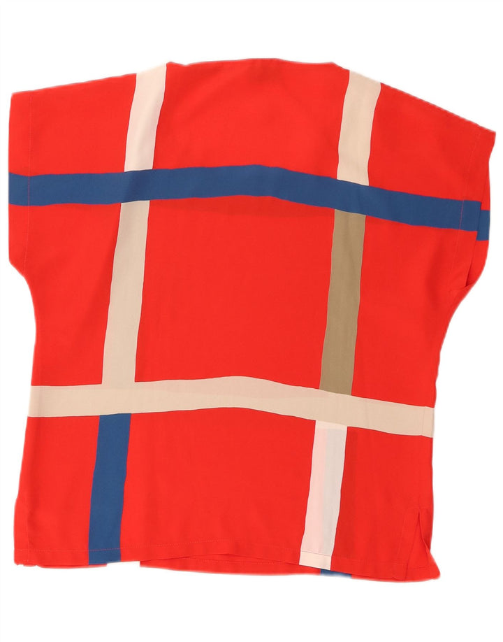 Ted Lapidus Womens Blouse Top EU 38 Medium Red Check Polyester