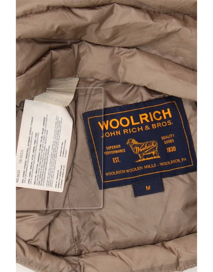 Woolrich Womens Padded Jacket UK 12 Medium Brown Nylon