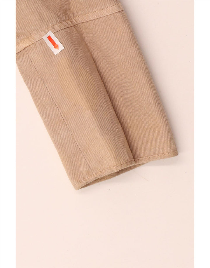 PINKO Womens 2 Button Blazer Jacket UK 8 Small  Beige Cotton