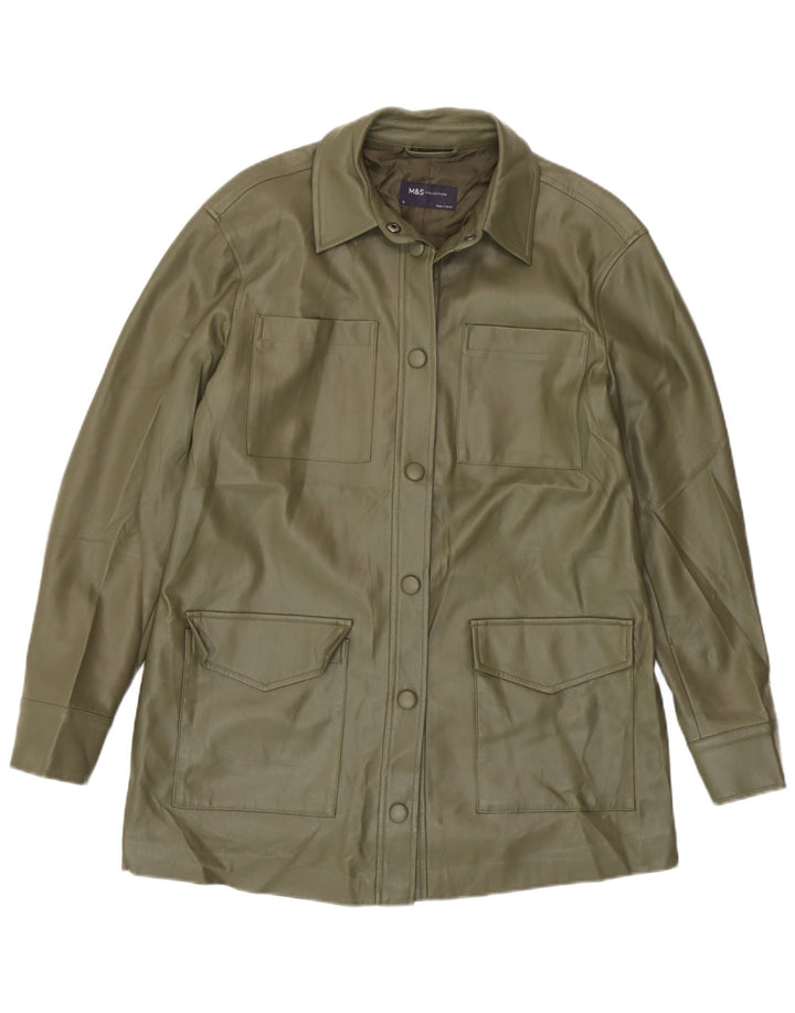 Marks & Spencer Womens Oversized Utility Jacket UK 10 Small Khaki