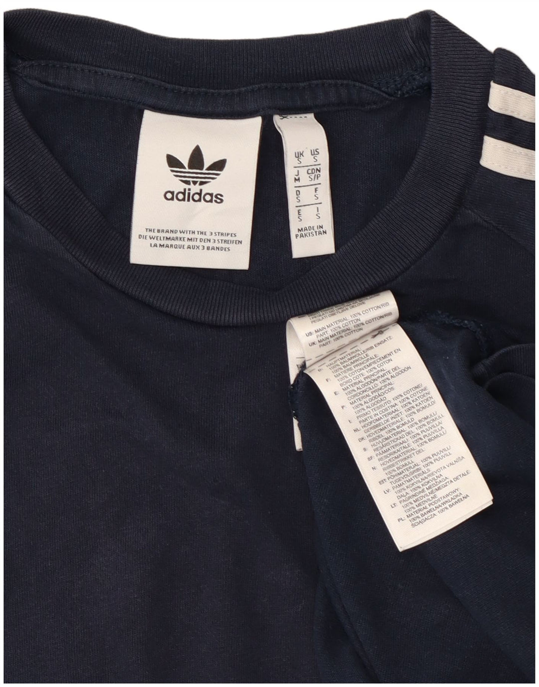 Adidas Mens T-Shirt Top Small Navy Blue Cotton
