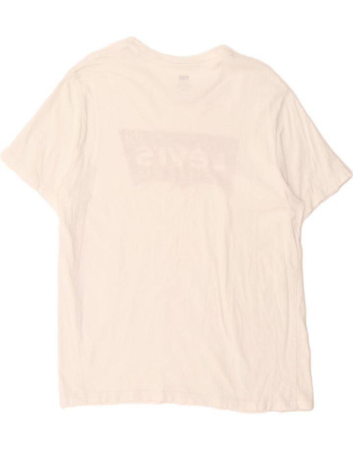 LEVI'S Mens Graphic T-Shirt Top Large White Cotton Vintage Levi's and Second-Hand Levi's from Messina Hembry 