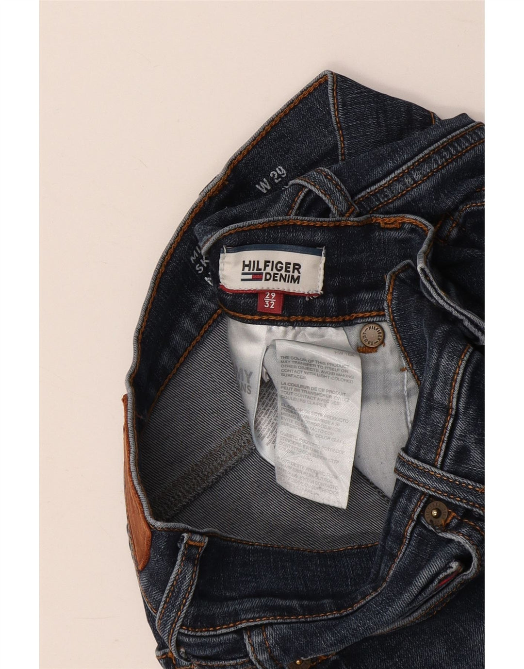 TOMMY HILFIGER Womens Mid Rise Skinny Jeans W29 L32 Blue Cotton