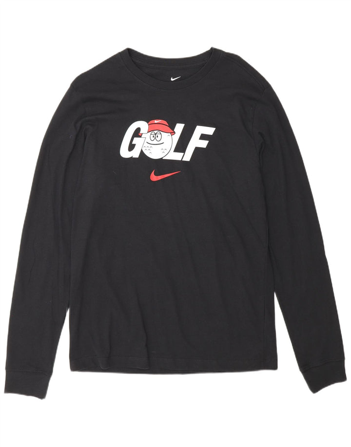 Nike Mens Golf Graphic Top Long Sleeve Medium Navy Blue Cotton