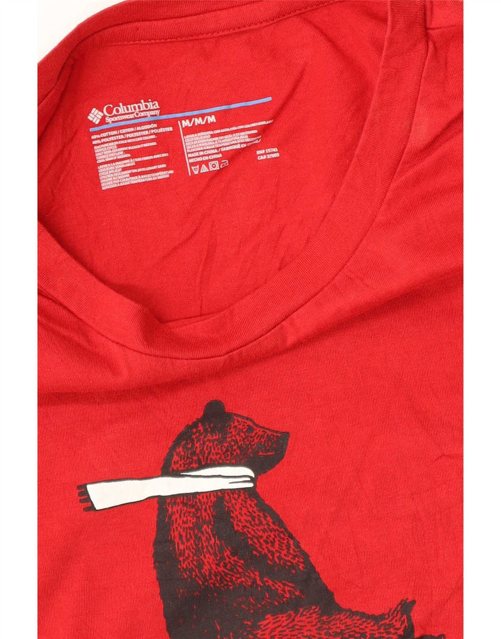 Columbia Mens Graphic T-Shirt Top Medium Red Cotton