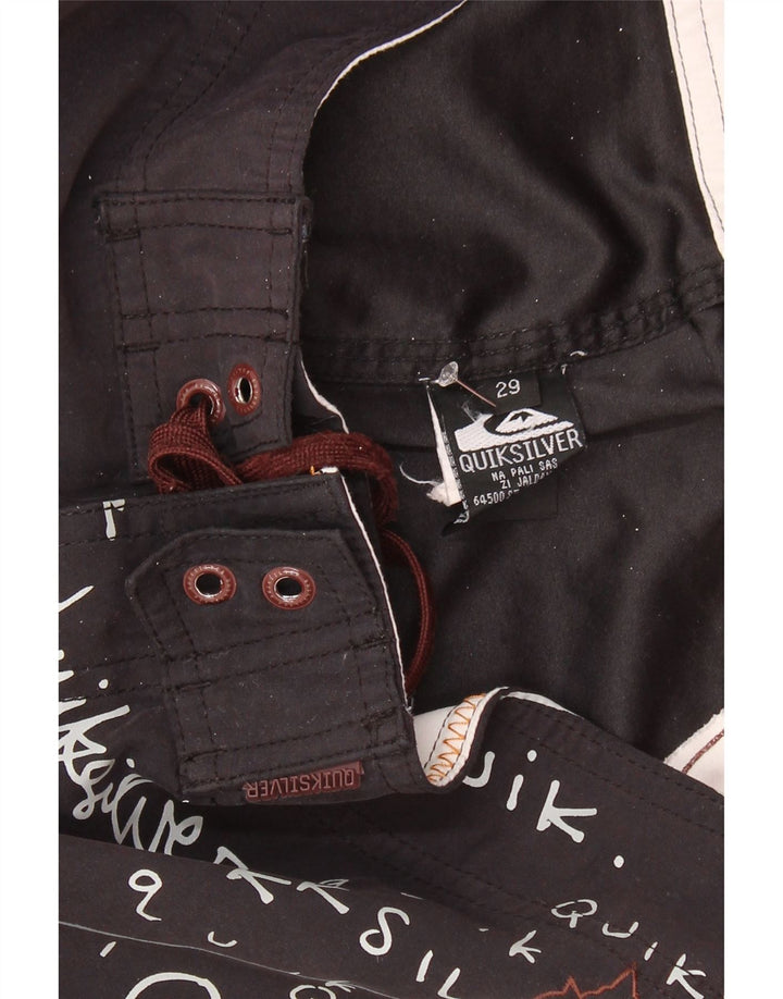 QUIKSILVER Mens Graphic Swimming Shorts Small Black Polyester