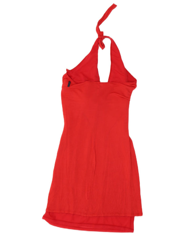 Armani Jeans Womens Halter Dress UK 12 Medium Red