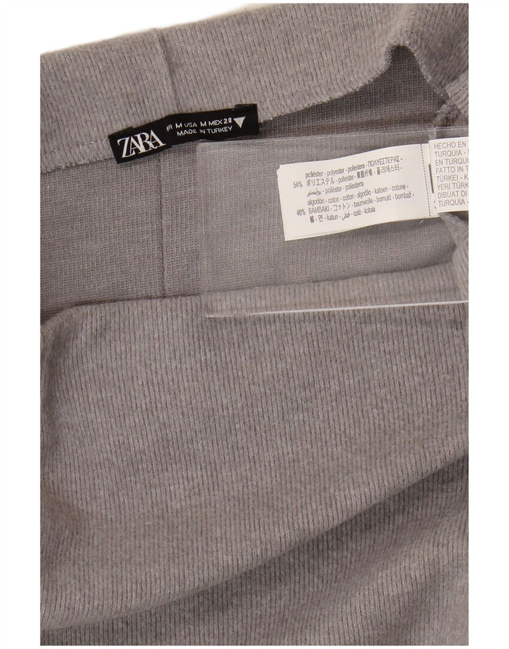 Zara Womens High Waist Midi Skirt Medium W28 Grey Polyester
