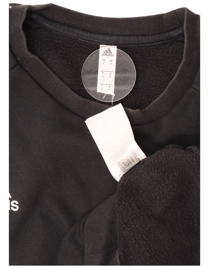 Adidas Mens Sweatshirt Jumper Medium Black Cotton