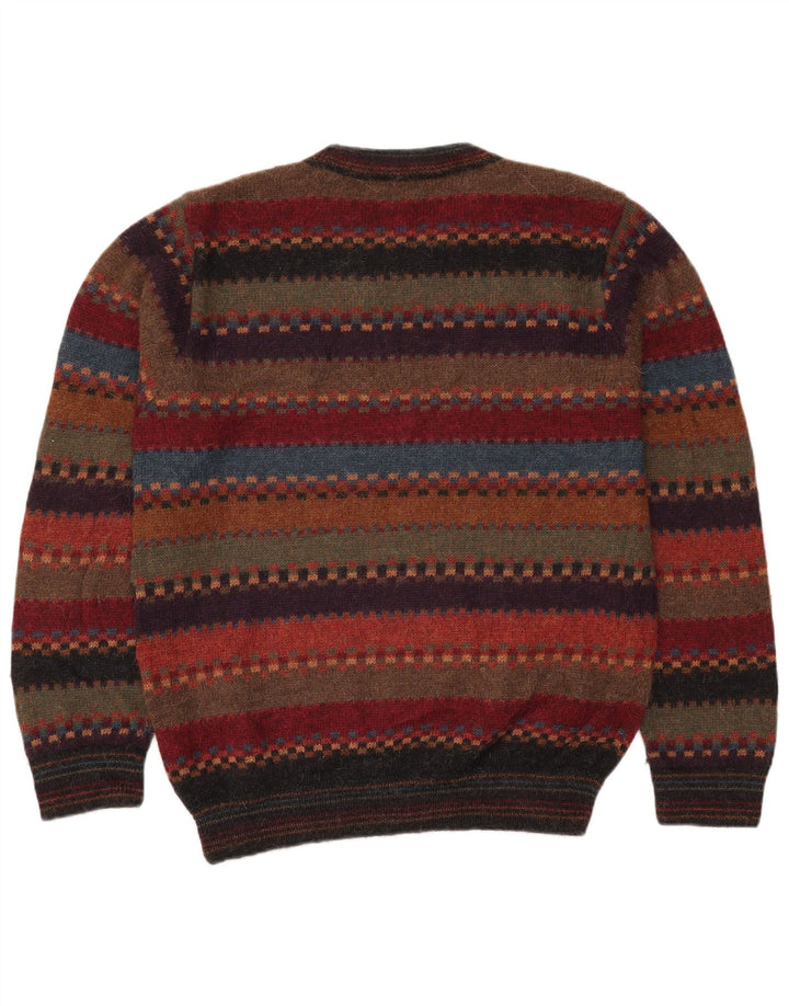 Vintage Mens Crew Neck Jumper Sweater IT 52 Large Multicoloured Striped