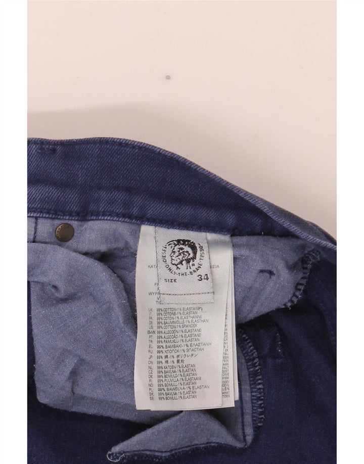Diesel Mens Slim Jeans W34 L34 Navy Blue Cotton