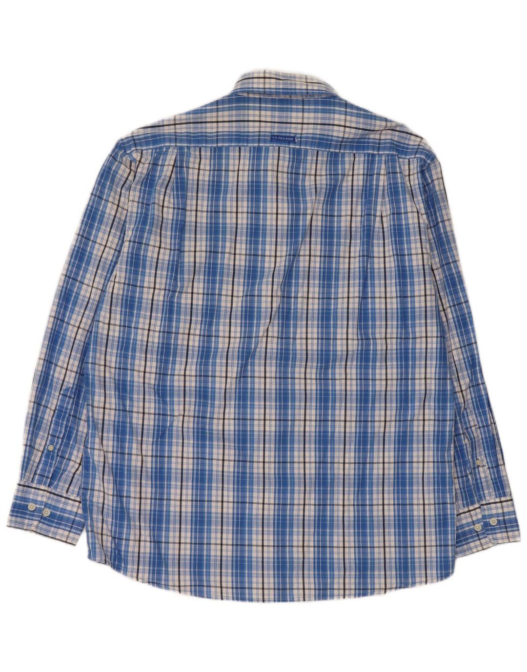 U.S. Polo Assn. Mens Shirt Large Blue Check Cotton