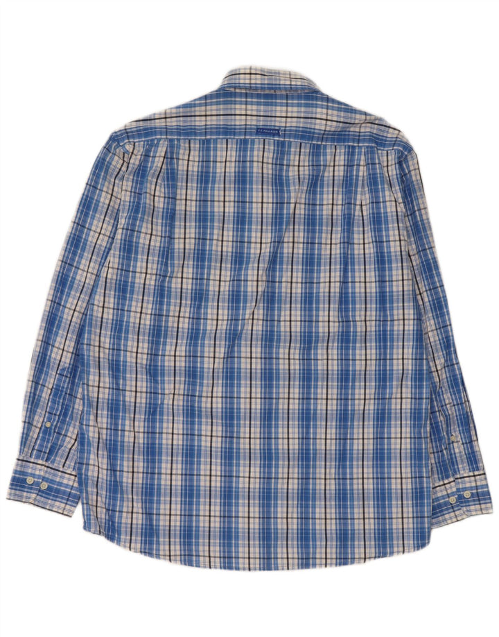 U.S. Polo Assn. Mens Shirt Large Blue Check Cotton