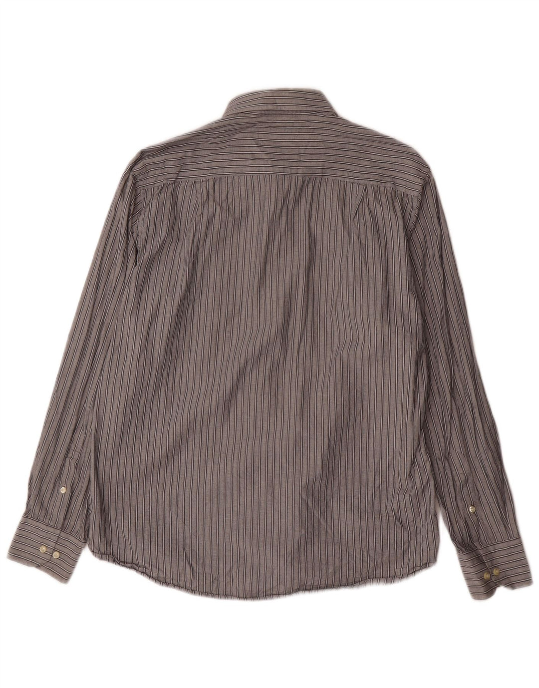 ASCOT SPORTS Mens Shirt Large Grey Striped Cotton