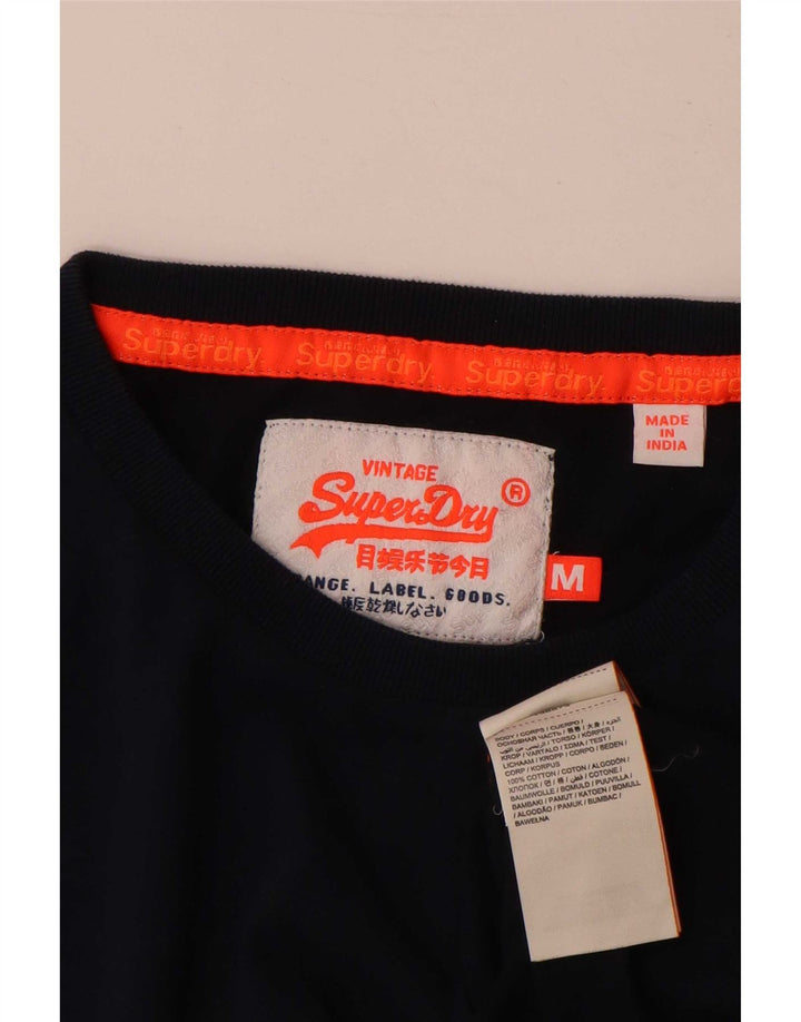 Superdry Mens T-Shirt Top Medium Navy Blue Cotton