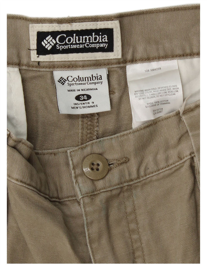 Columbia Mens Cargo Shorts W34 Large Khaki Cotton