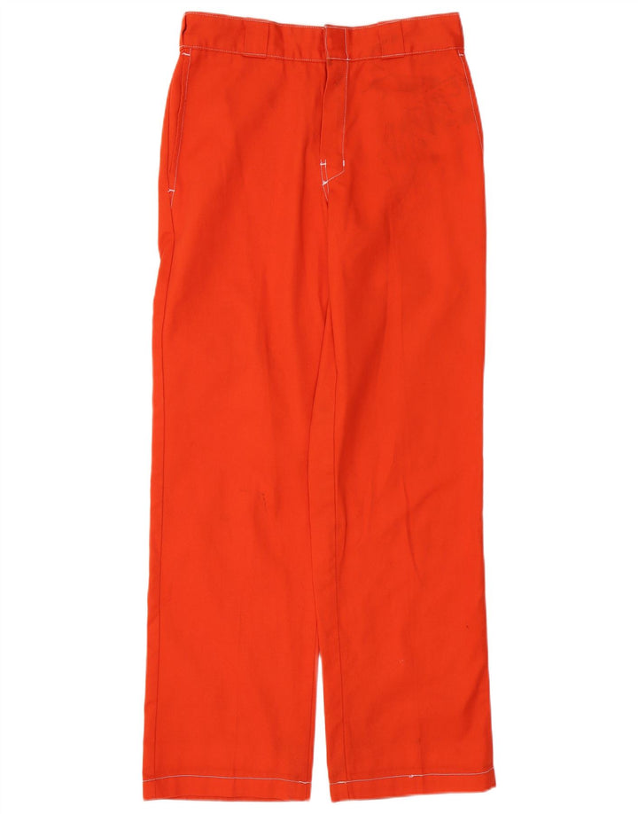 DICKIES Mens Straight Chino Trousers W30 L32 Orange Cotton