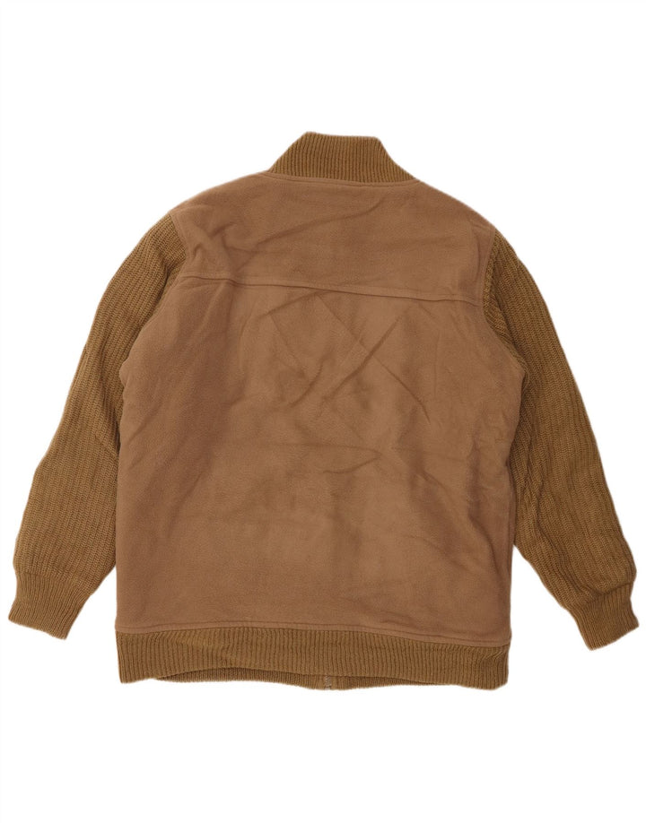 James Pringle Mens Loose Fit Bomber Jacket UK 36 Small Brown Polyester