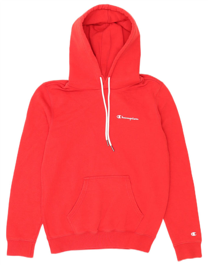Champion Mens Hoodie Jumper Small Red Cotton