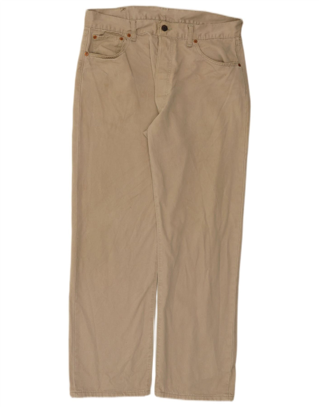 Levi's Mens 551 Straight Jeans W36 L30 Beige Cotton