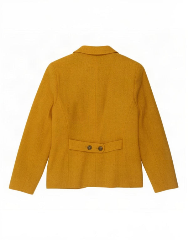 New Penny Womens 4 Button Blazer Jacket IT 42 Medium Yellow Wool