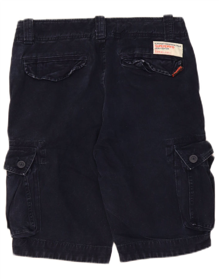 SUPERDRY Mens Cargo Shorts Small W29 Navy Blue Cotton
