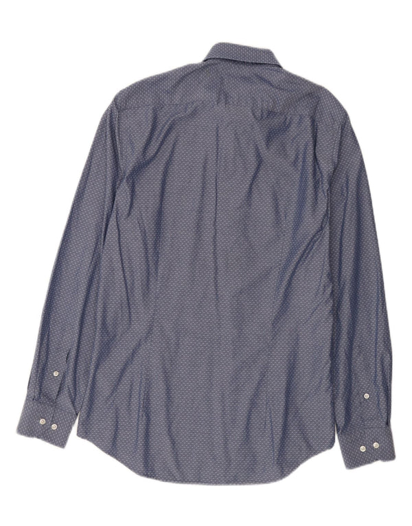 Tommy Hilfiger Mens Tailored Shirt Size 40 15 3/4 Medium Blue Spotted