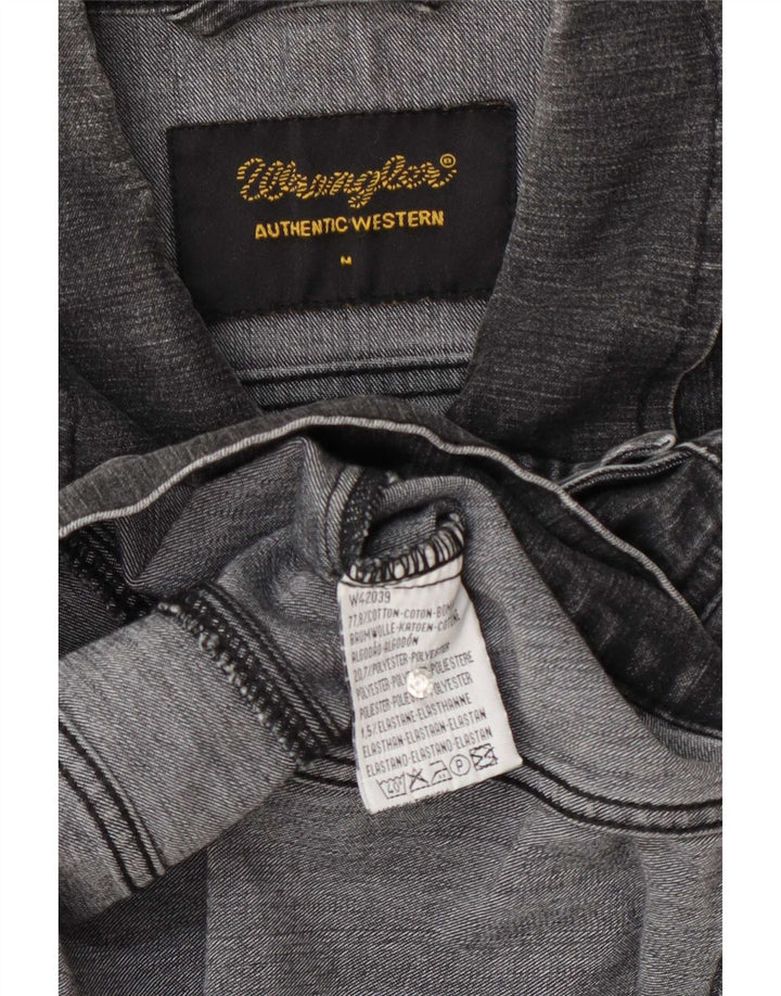 Wrangler Womens Denim Jacket UK 12 Medium Grey Cotton