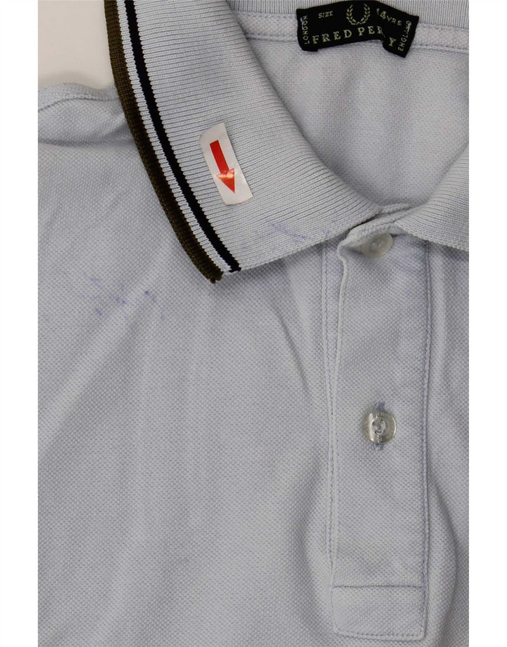 Fred Perry Boys Polo Shirt 13-14 Years Blue Cotton