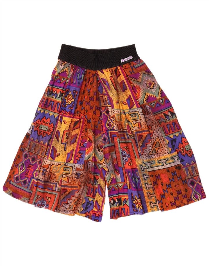 Vintage Womens High Waist Casual Shorts W26 Small Multicoloured Patchwork