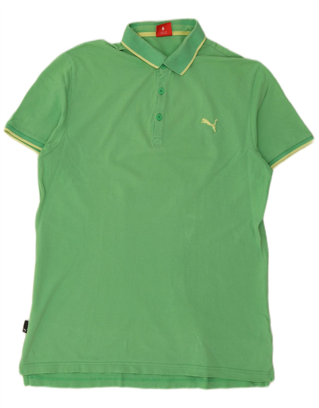 PUMA Mens Polo Shirt Large Green Cotton