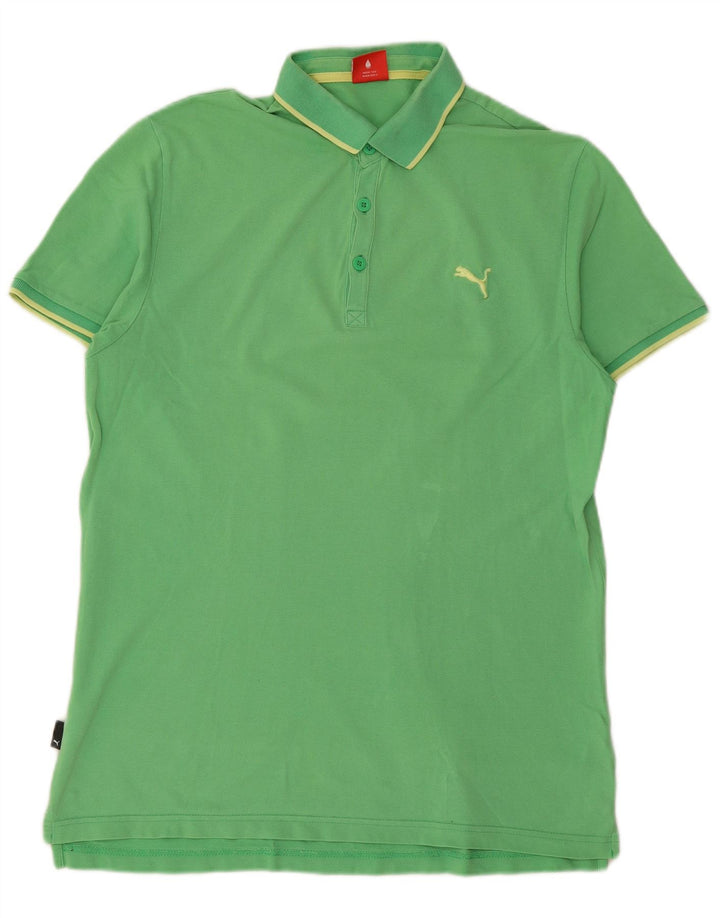 PUMA Mens Polo Shirt Large Green Cotton