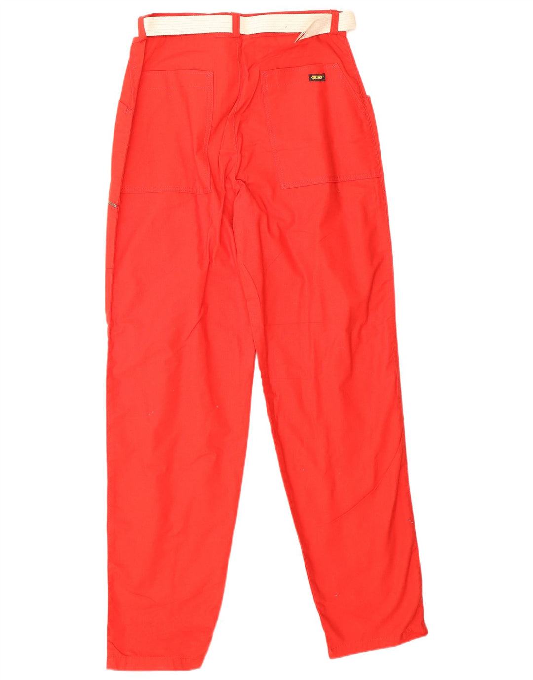 VINTAGE Womens High Waist Cargo Trousers IT 46 Large W28 L31 Red Cotton