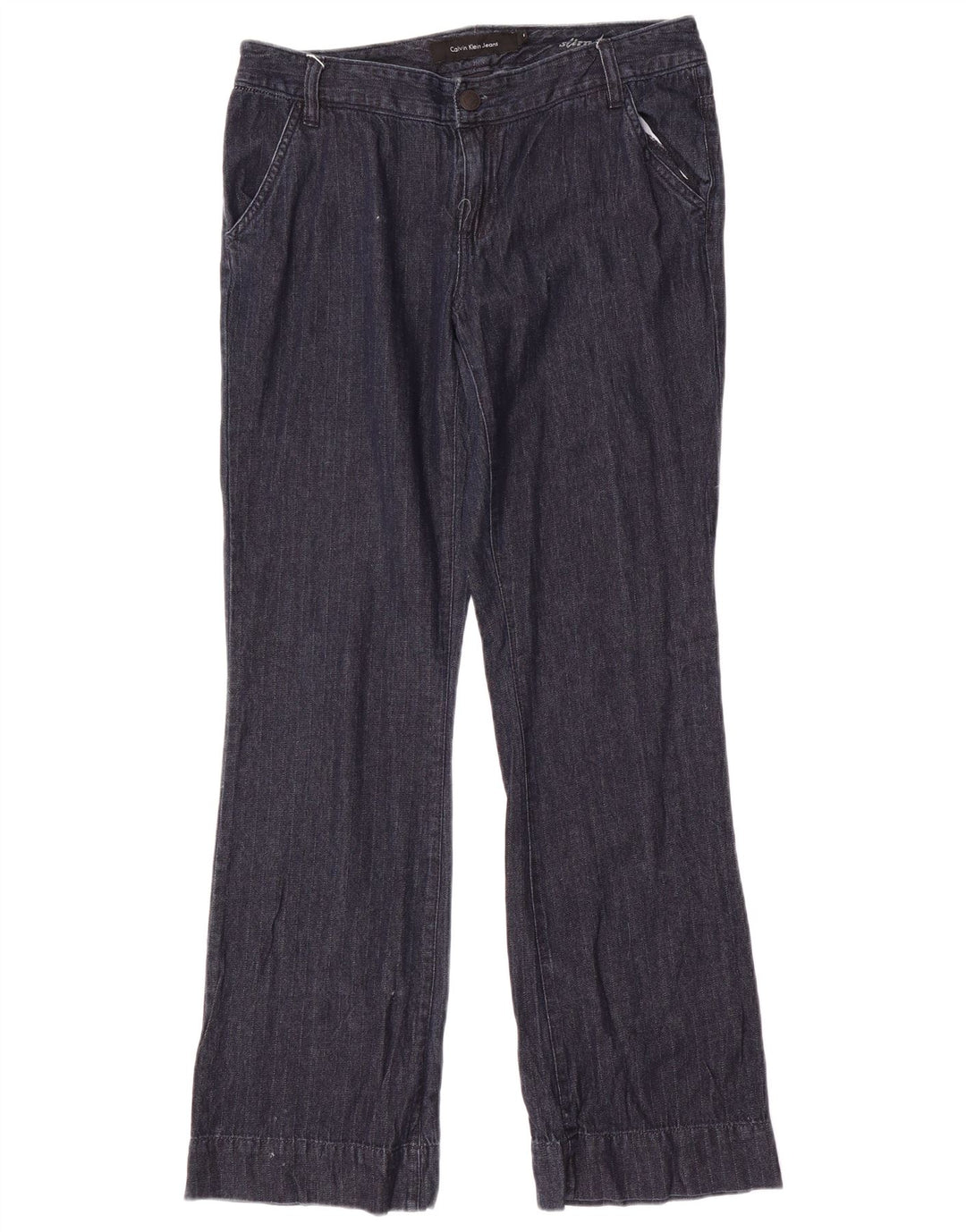 Calvin Klein Womens Bootcut Chino Trousers US 8 Medium W32 L32 Navy Blue